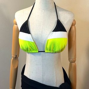 Halter triangle Bikini Top tricolor       Pre Owned